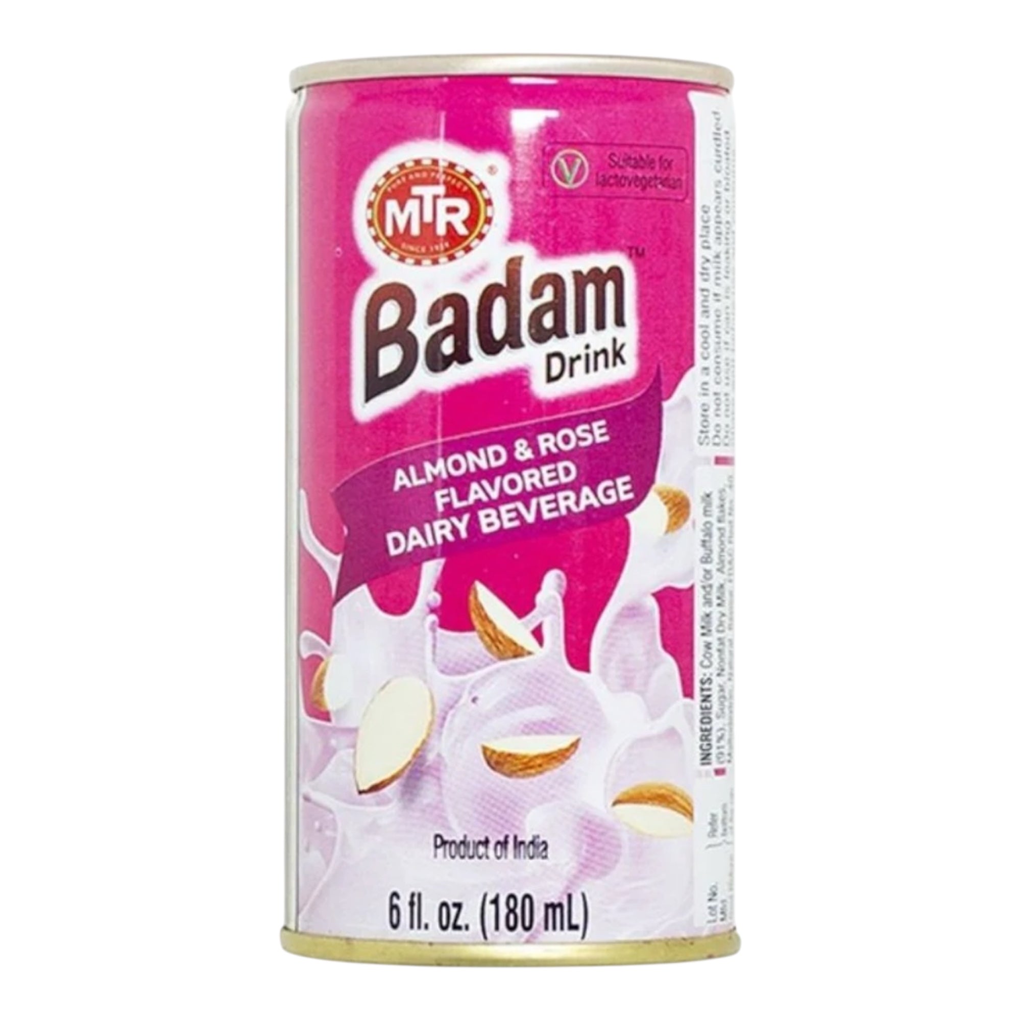 MTR Badam Milk Drink (Rose Flavor) tin each 180 ml